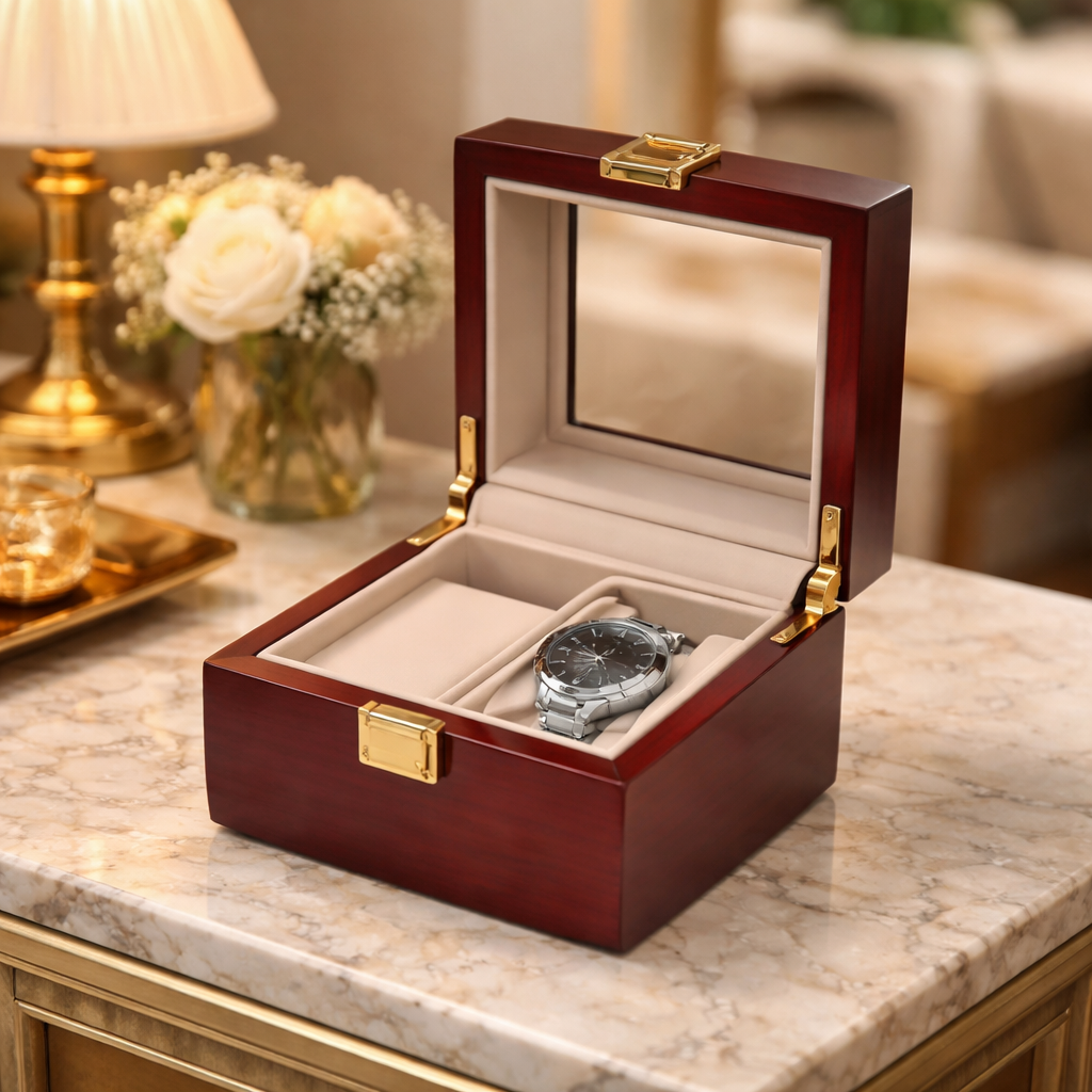 Coffret Écologique Bois Rouge – Multi-Formats Élégants