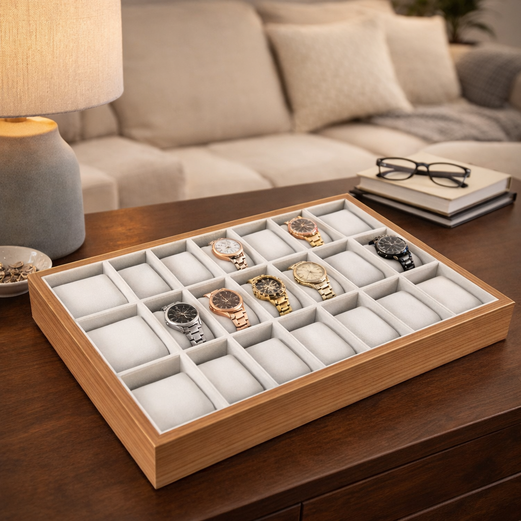 Coffret Présentoir Bois Pour Collection – 30 Compartiments