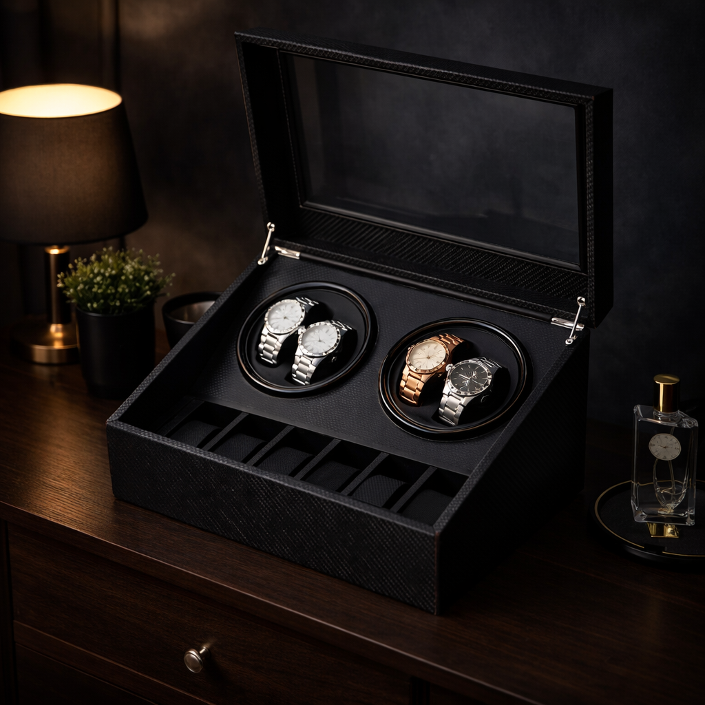 Remontoir Automatique Montres 4+6 – Coffret Électrique Élégant
