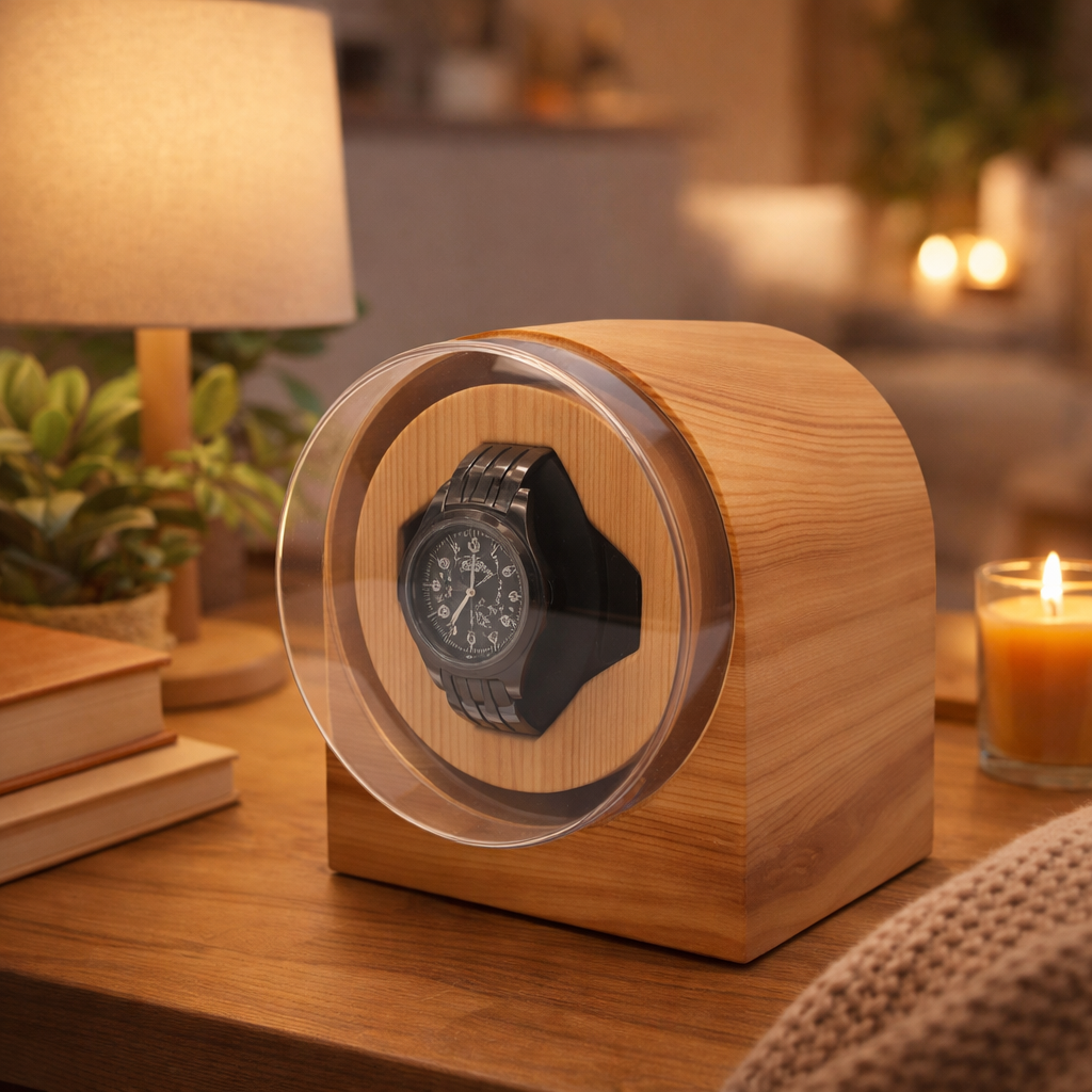 Remontoir Automatique Silencieux Effet Bois  – 1 Emplacement