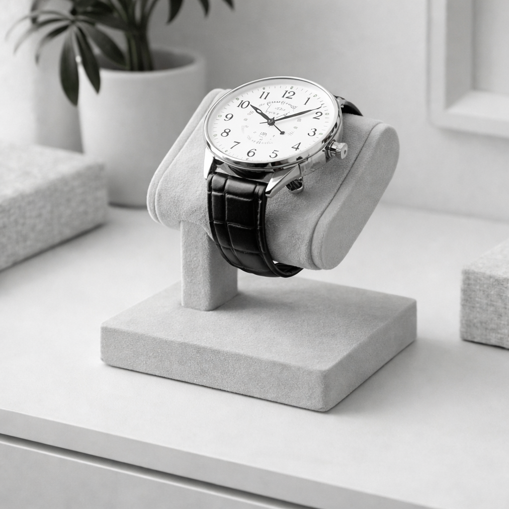 Support En Microfibre – Présentoir Élégant Compact