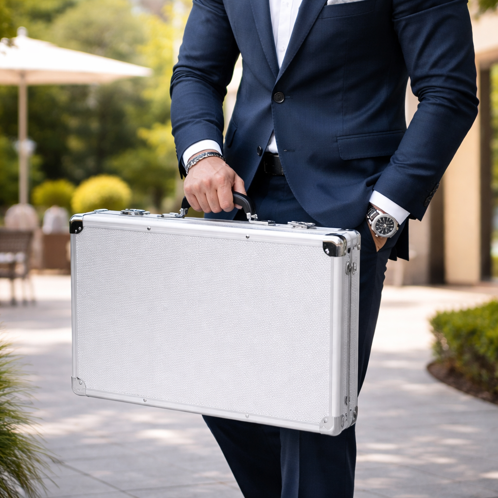 Boite À Montre En Aluminium – Valise 35 Emplacements Grande Capacité