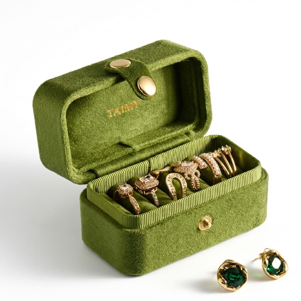 Boîte à Bague Velours Mini de Voyage – Femme