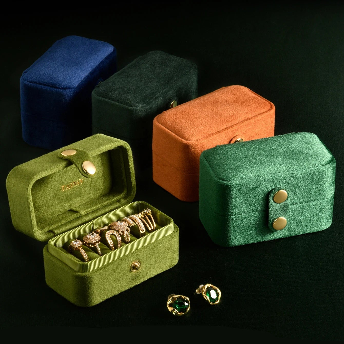 Boîte à Bague Velours Mini de Voyage – Femme