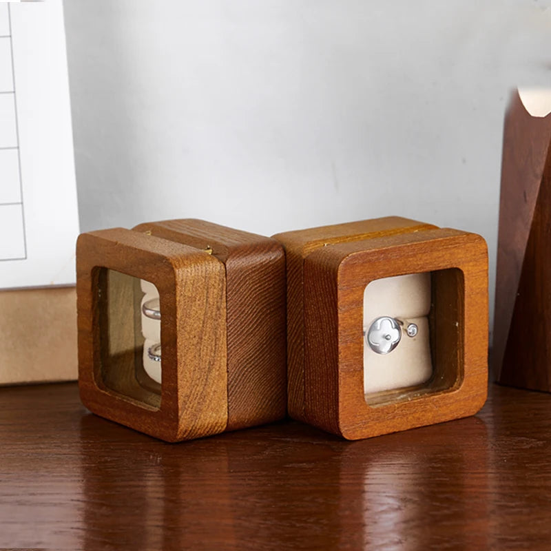 Boîte à Bagues Bois Double Emplacements Élégante