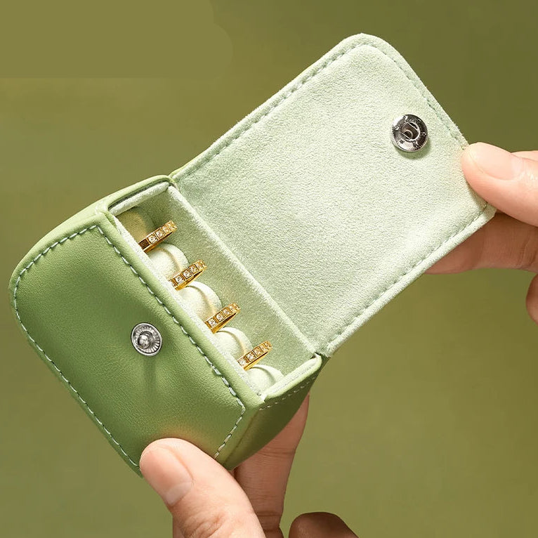 Boîte à Bagues Mini de Voyage en Cuir