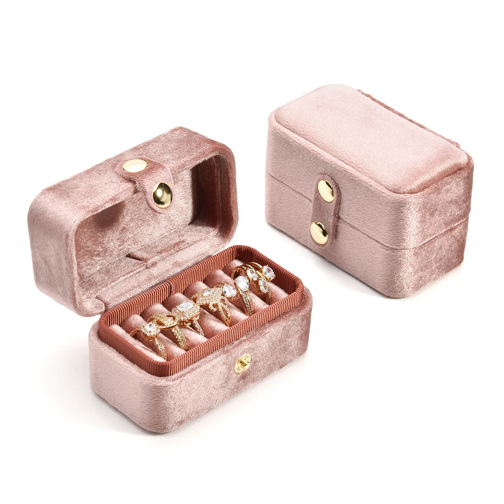 Boîte à Bagues Velours Vintage de Voyage – Femme