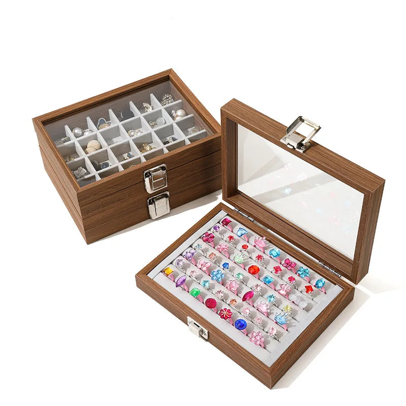 Boîte à Bijoux Bois Noyer avec Couvercle – Femme