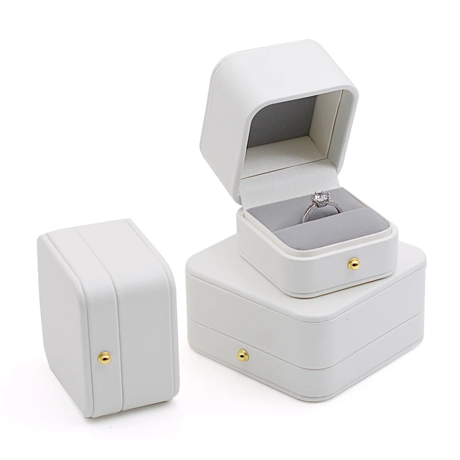 Boîte Bijoux Cuir Blanc Élégante
