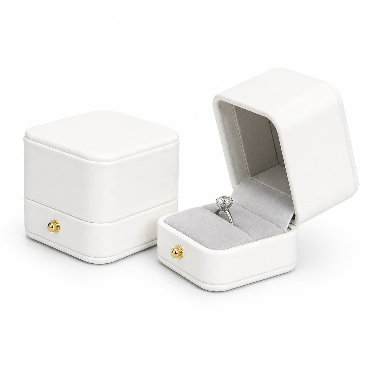 Boîte Bijoux Cuir Blanc Élégante