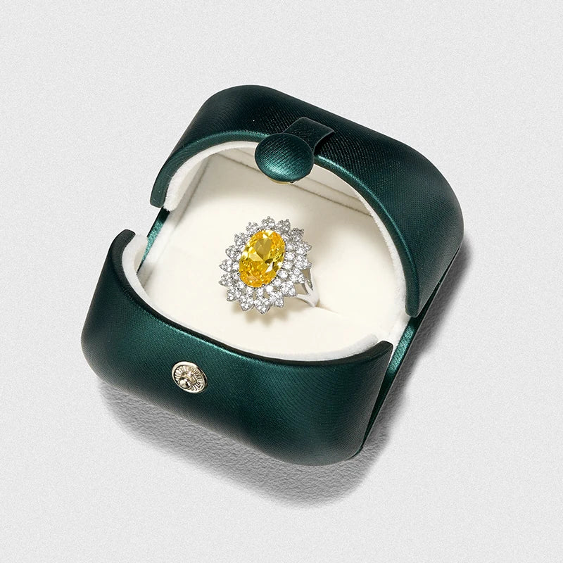 Boîte à Bijoux Cuir Vert Luxe Cadeau
