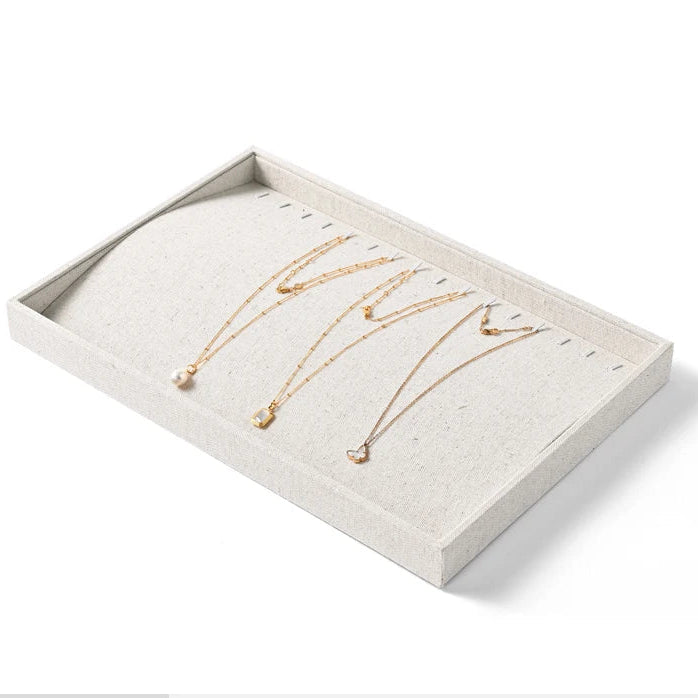 Boîte à Bijoux Plateau 12/24 Compartiments Lin