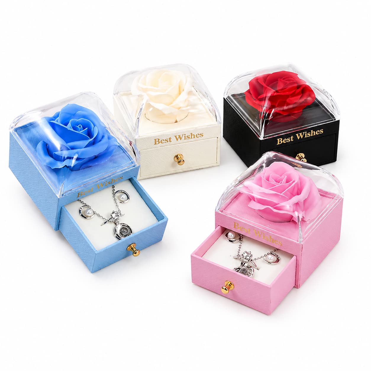 Boîte Bijoux Rose Romantique