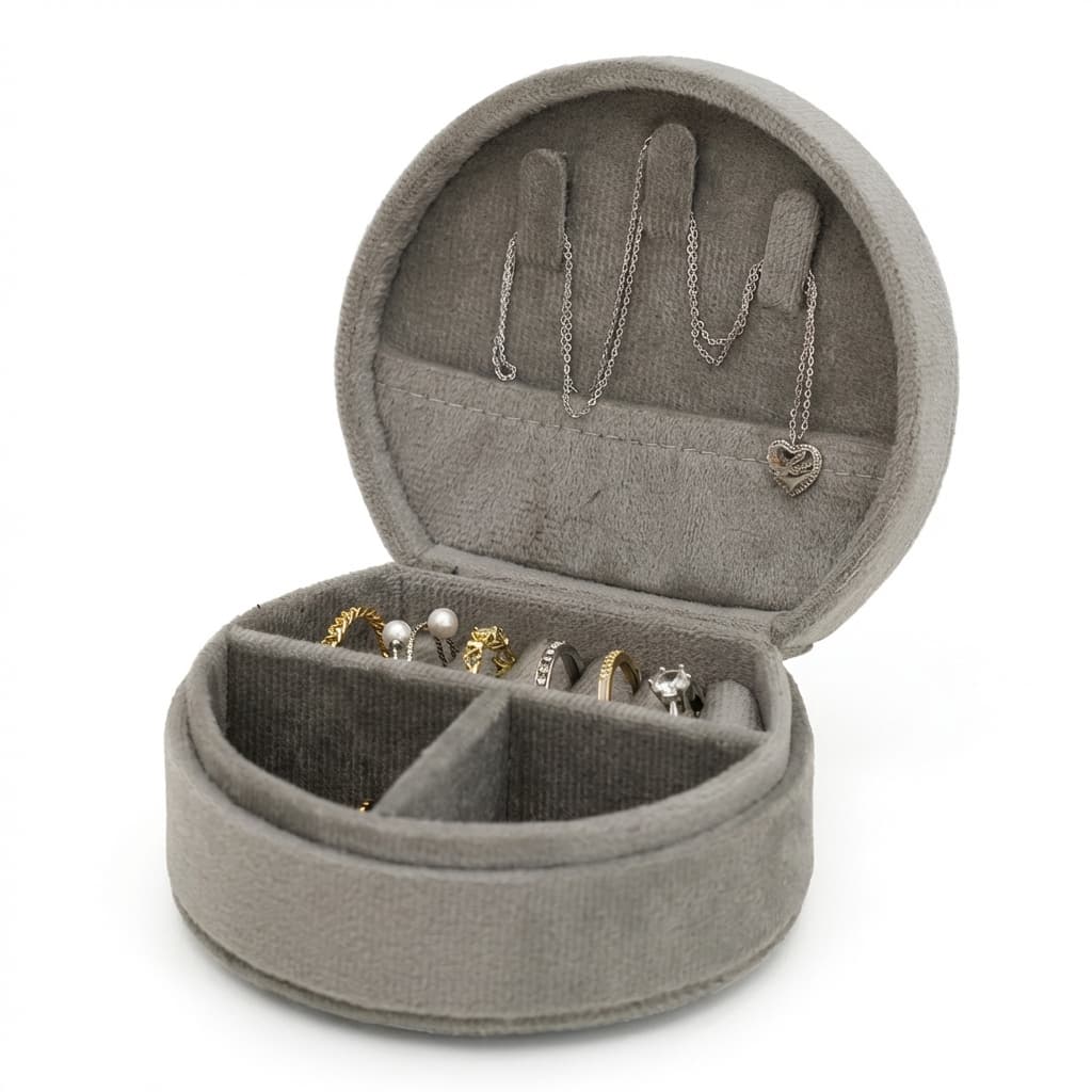 Boîte à Bijoux Velours Mini Portable – Femme