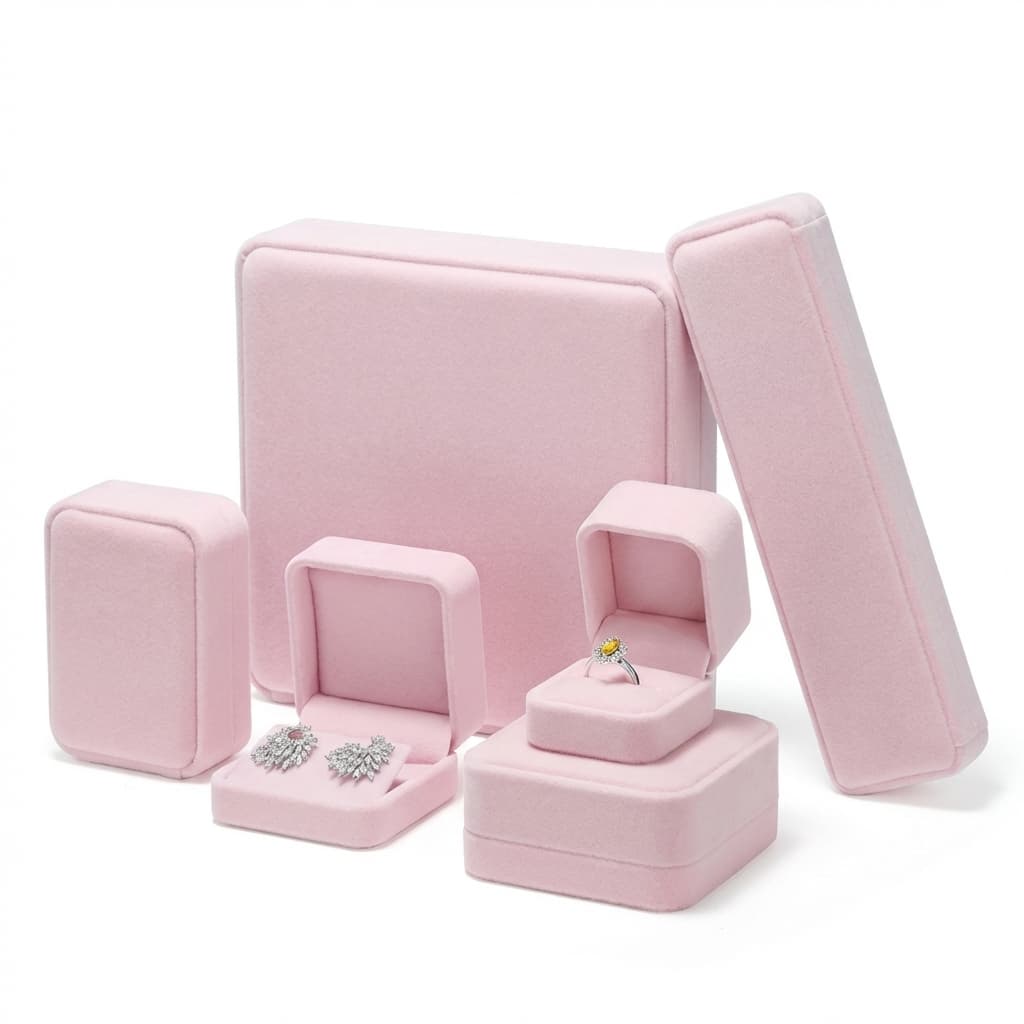 Boîte à Bijoux Velours Rose Élégante – Femme