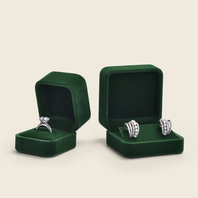 Boîte à Bijoux Velours Vert Élégante