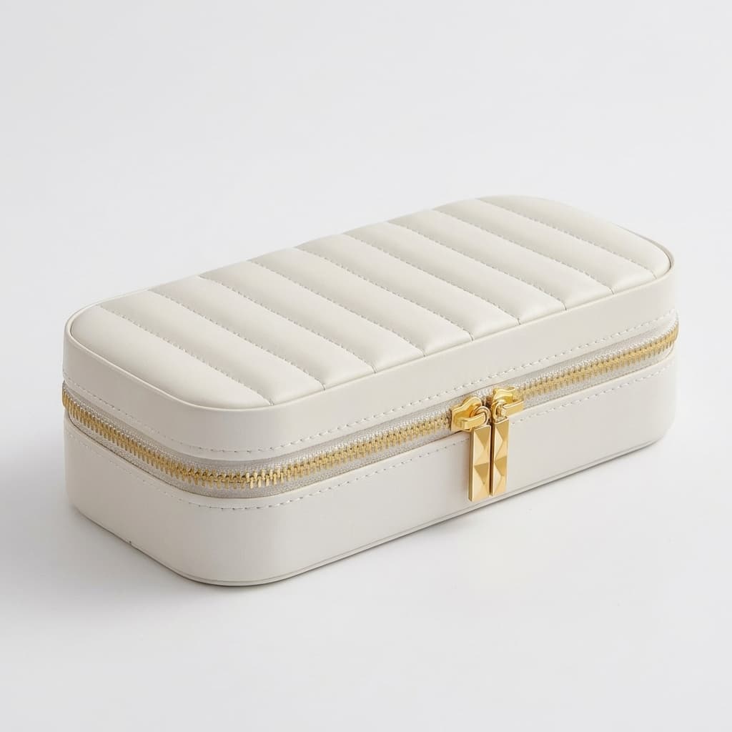 Boîte à Bijoux de Voyage avec Miroir en Cuir – Femme