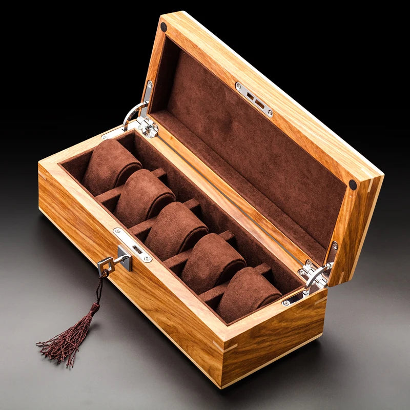 Boîte à Montres Bois Massif Luxe avec Serrure – Homme