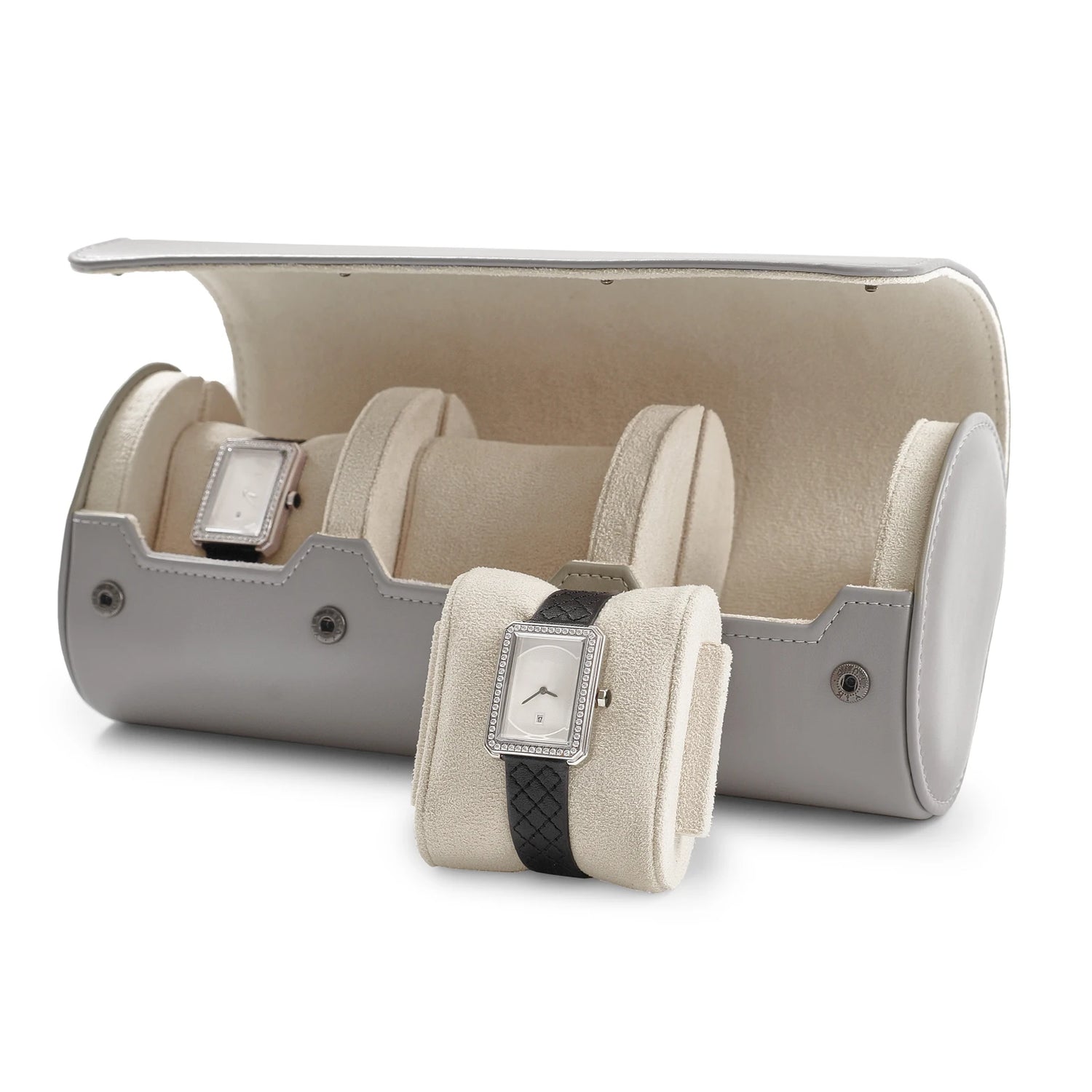 Boite À Montre De Voyage Grise – Étui Portable & Élégant