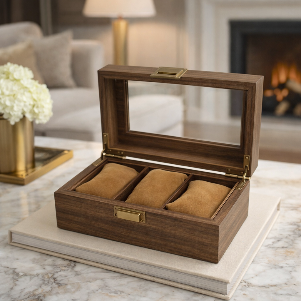 Boite À Montre Effet Bois – Rangement Modulable