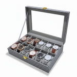 Boite À Montre Effet Fibre De Carbone – Rangement Fashion Multi-Emplacements