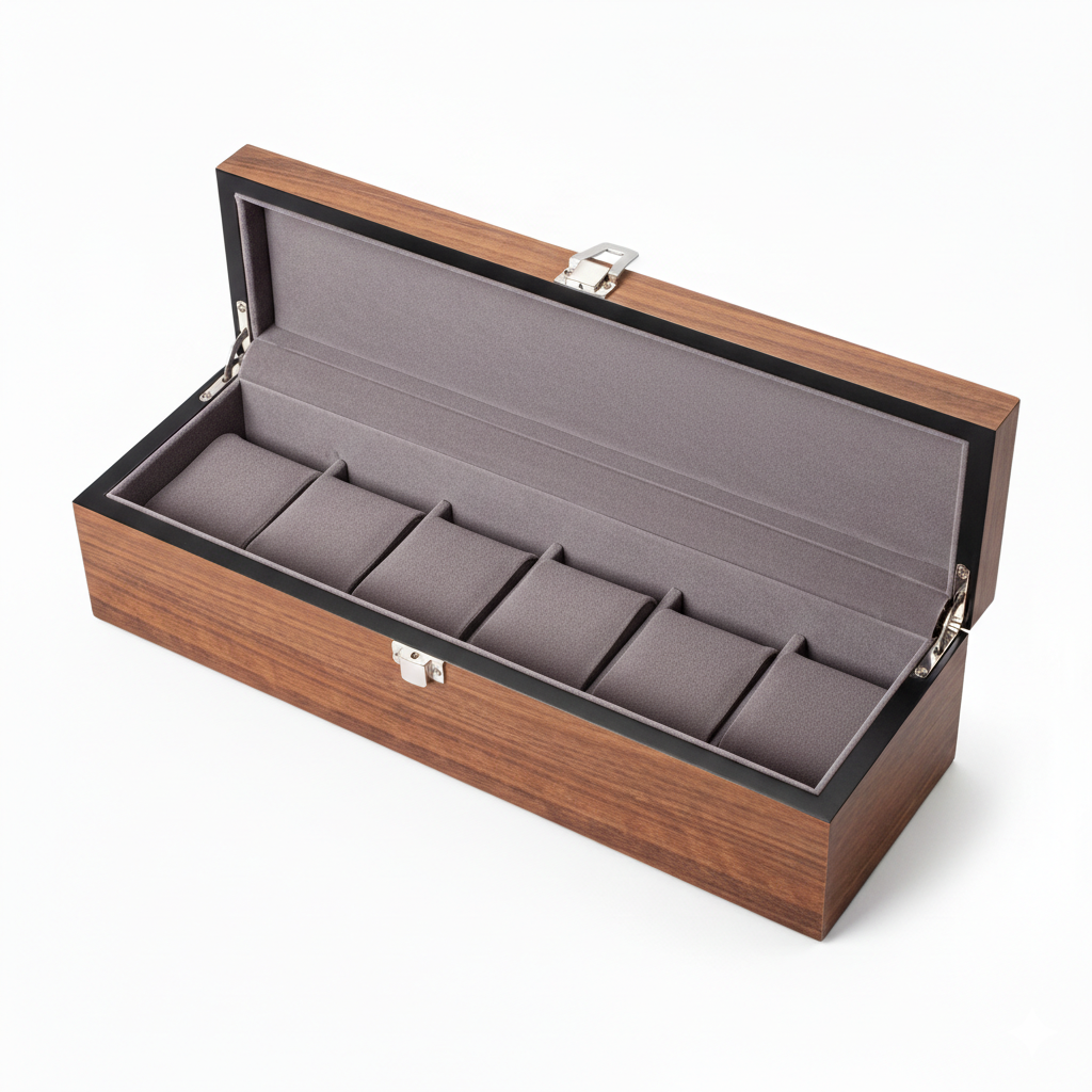 Boite À Montre En Bois Noyer – Rangement Élégant Sans Vitrine