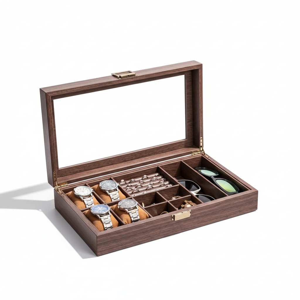 Boite À Montre En Cuir PU – Grande Capacité Rangement Bijoux