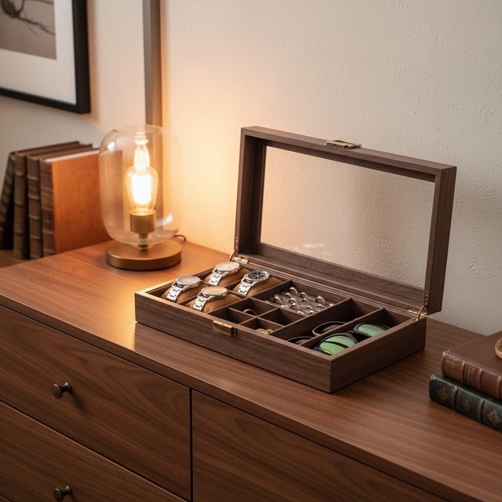 Boite À Montre En Cuir PU – Grande Capacité Rangement Bijoux