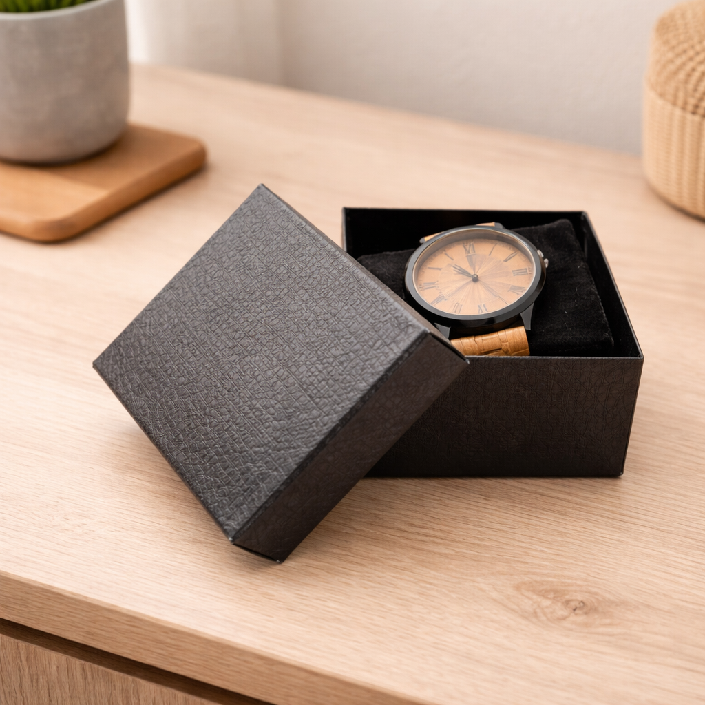 Boîte à Montre Imitation Cuir – Motif Lychee