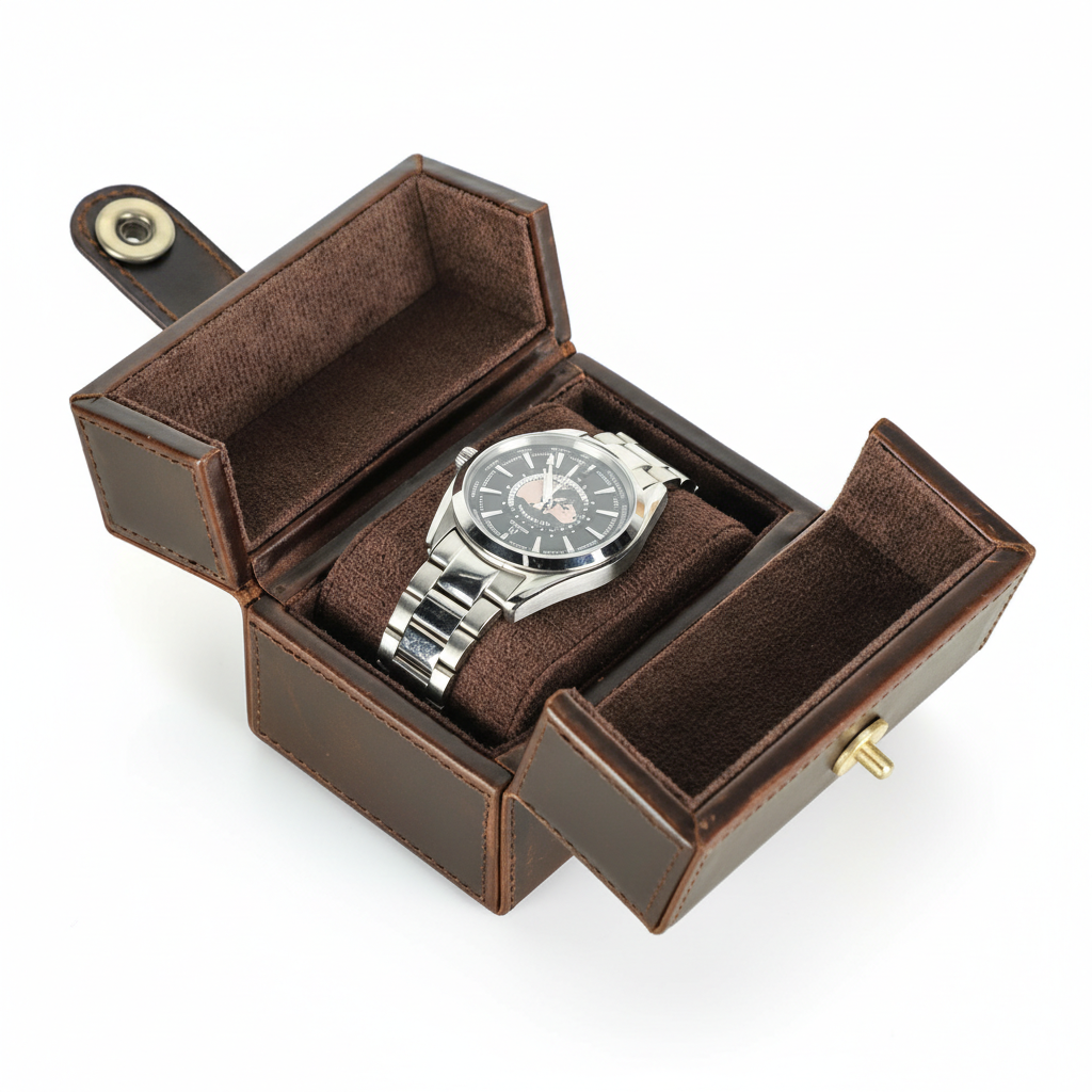 Boite À Montre Rétro En Cuir – 1 Emplacement