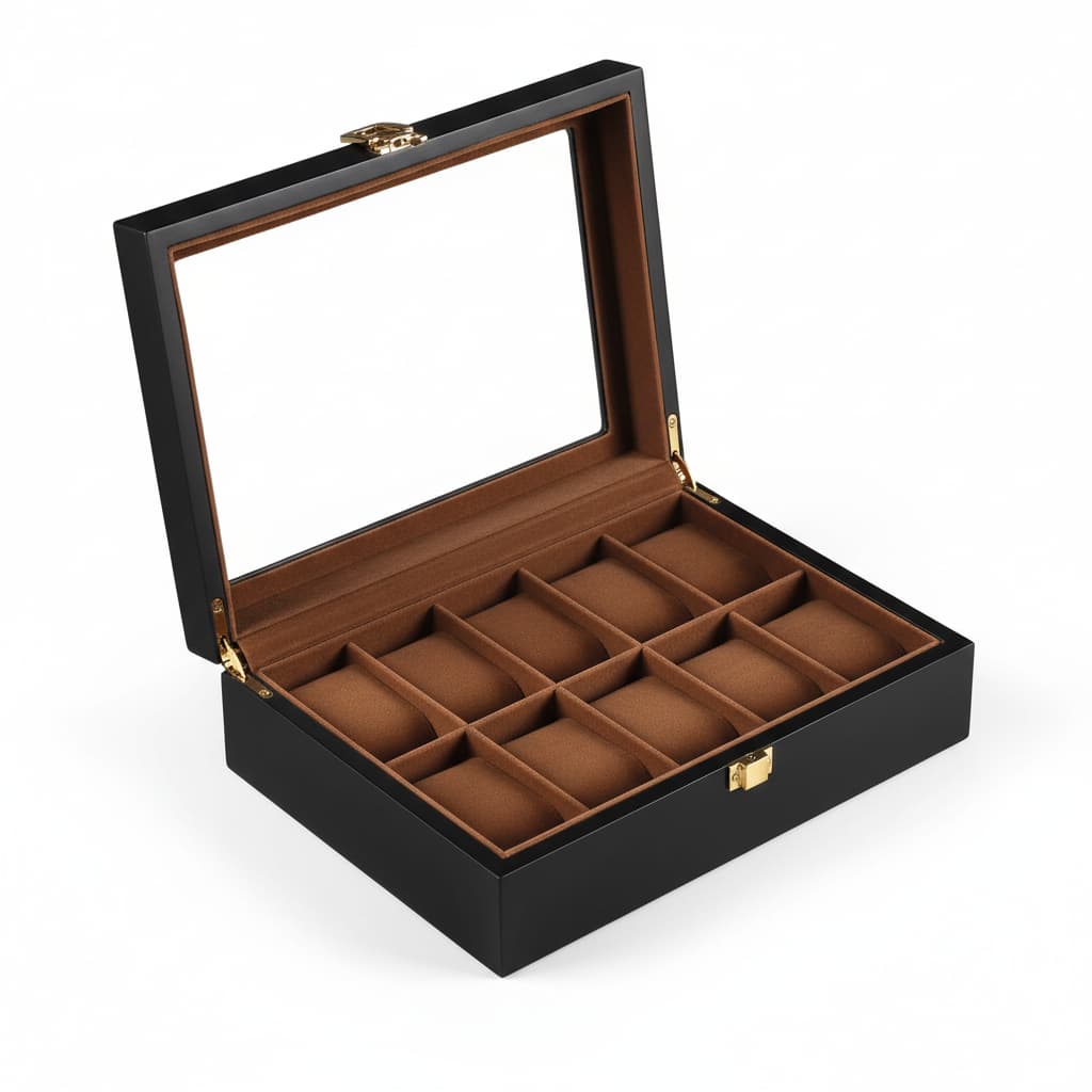 Boite À Montres En Bois Style Asiatique – Coffret Créatif 6 Ou 10 Emplacements