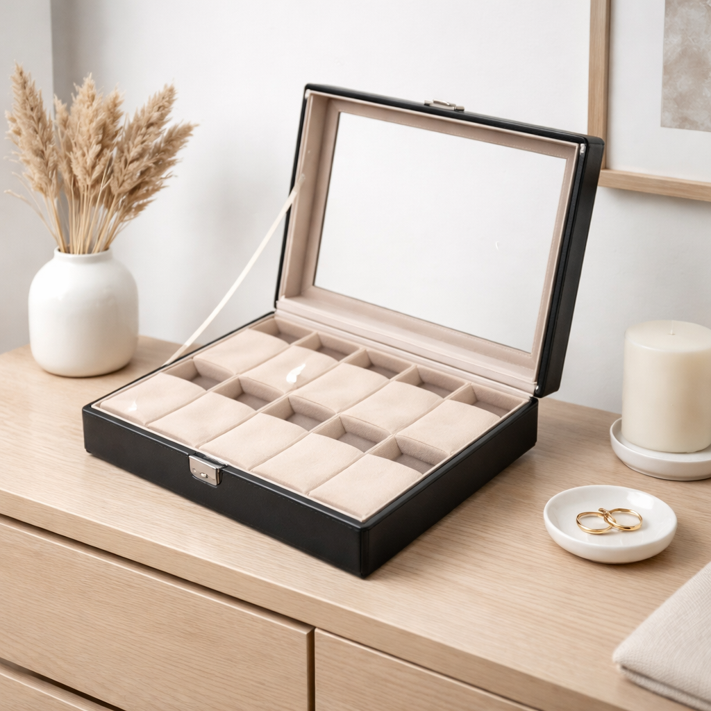 Boîte à Montres Beige – 2 à 20 Emplacements