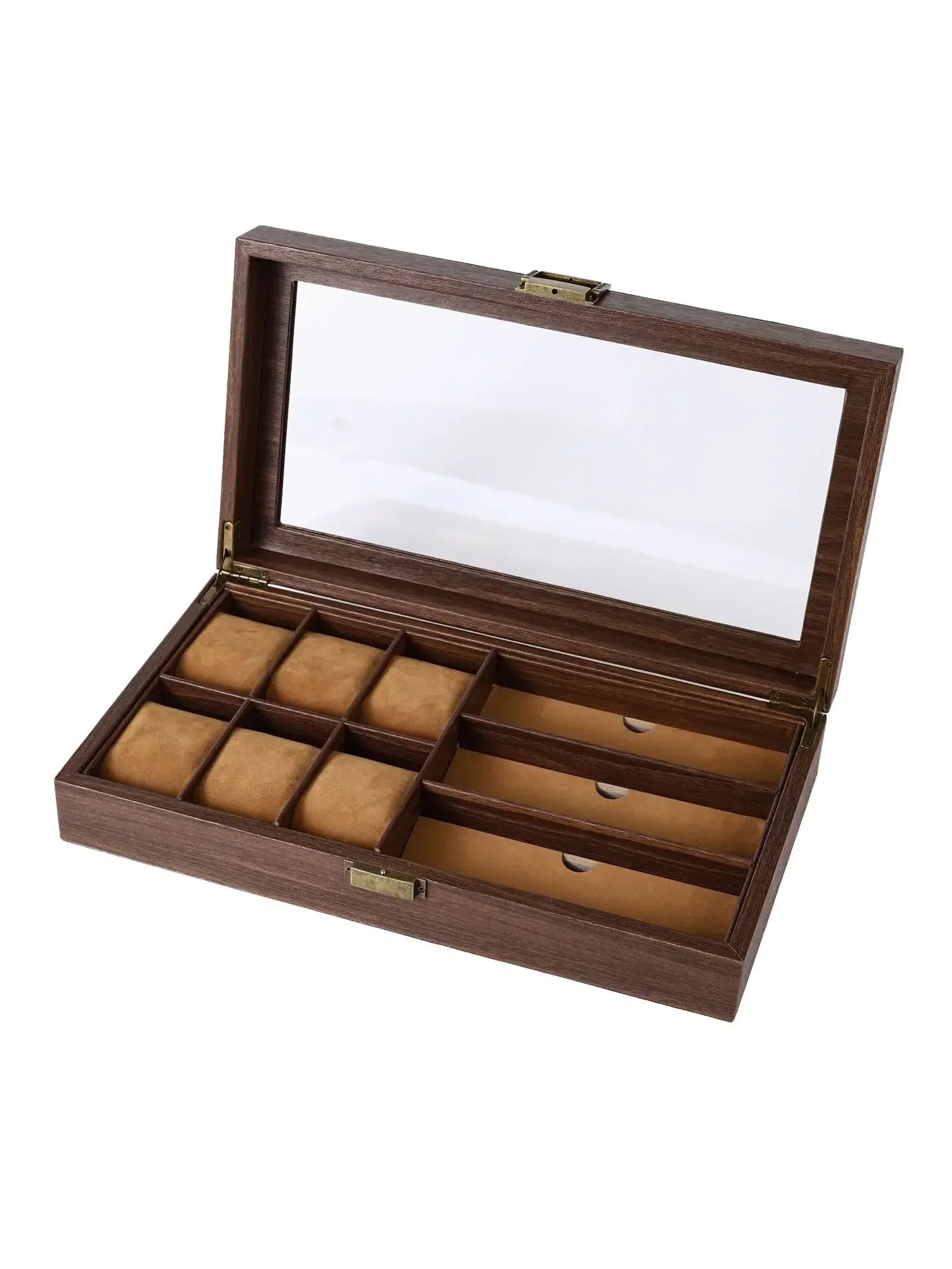 Boite À Montres Effet Bois Rétro – Coffret Double Étage Collection