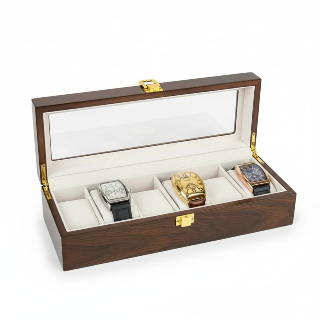 Boite À Montres En Bois Laqué – Coffret Multi-Emplacements