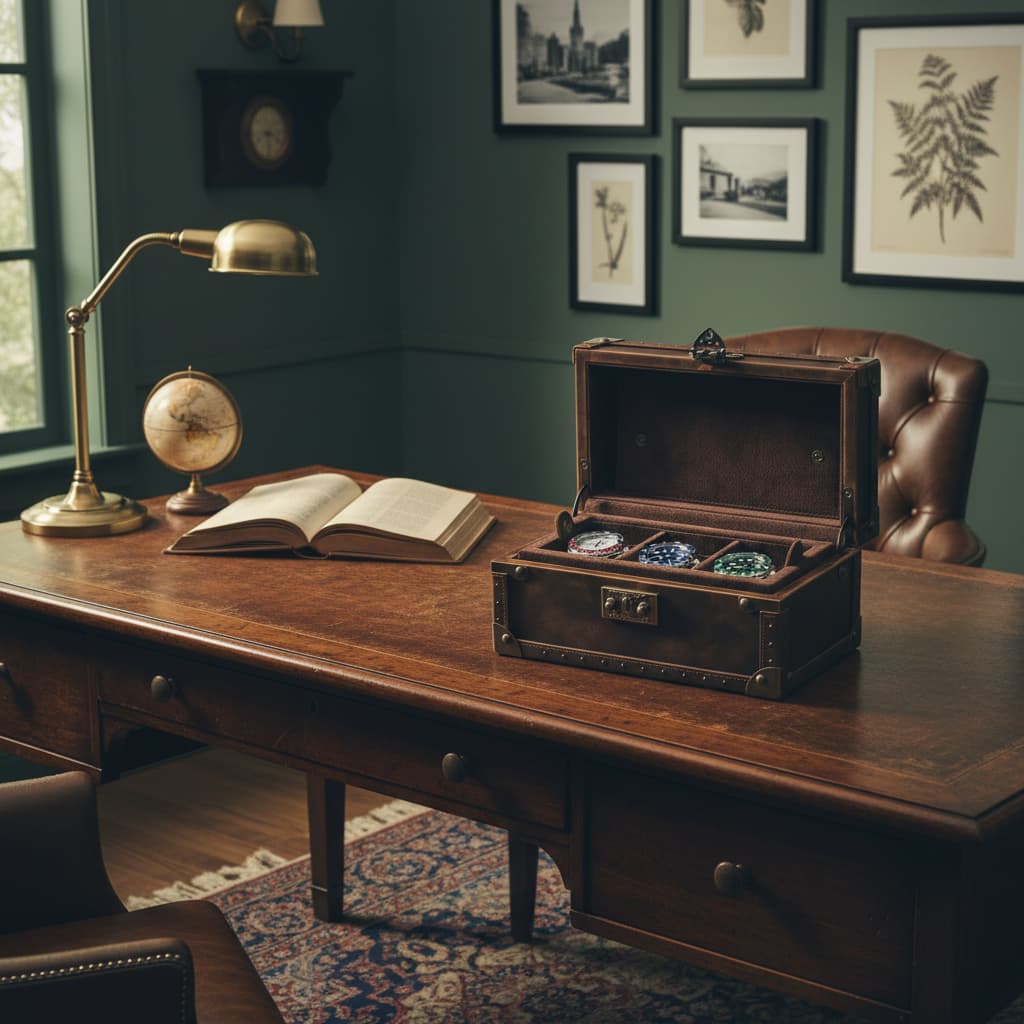 Boite À Montres En Cuir Véritable – Coffret Vintage Multi-Emplacements