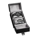Boite À Montres Noire – Coffret Premium Double Ouverture 2 Emplacements
