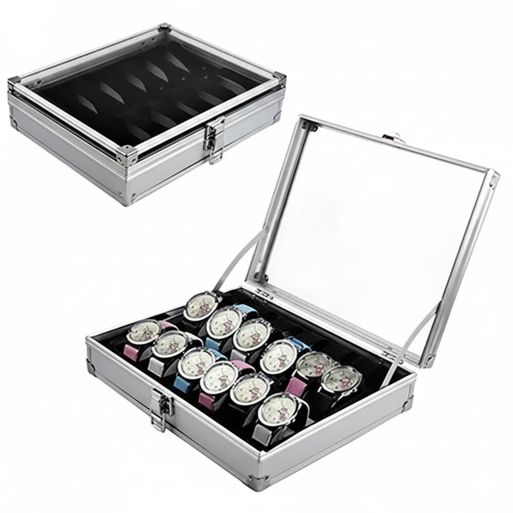 Boîte à Montres en Aluminium – 6, 12 ou 24 Emplacements