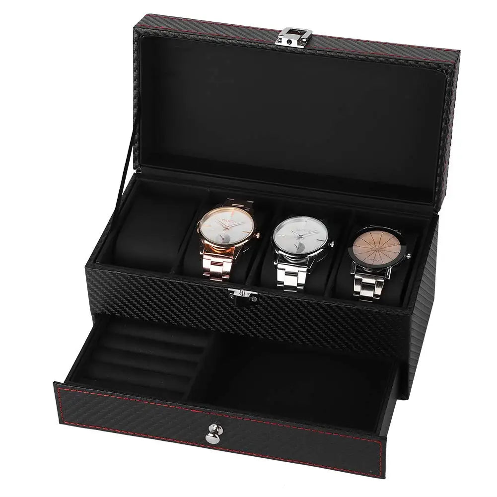 Boîte de Rangement Montres Double Étage