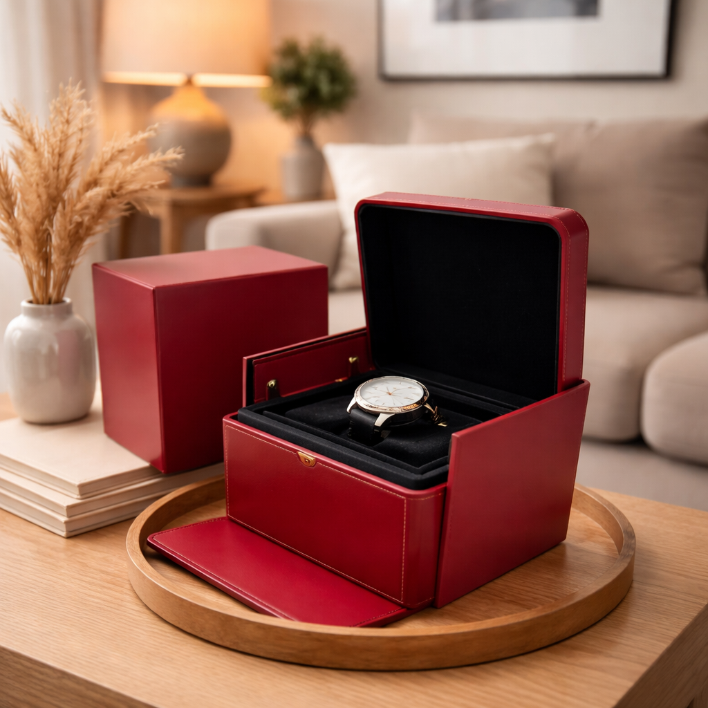 Boîte Élégante Rouge Pour Montre – Présentation Luxe