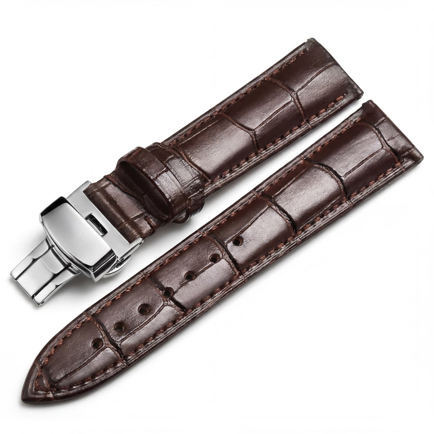 Bracelet de Montre Cuir avec Fermoir Papillon