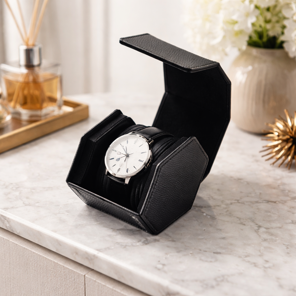 Coffret De Présentation Luxe En Bois Laqué – Finition Piano Noir