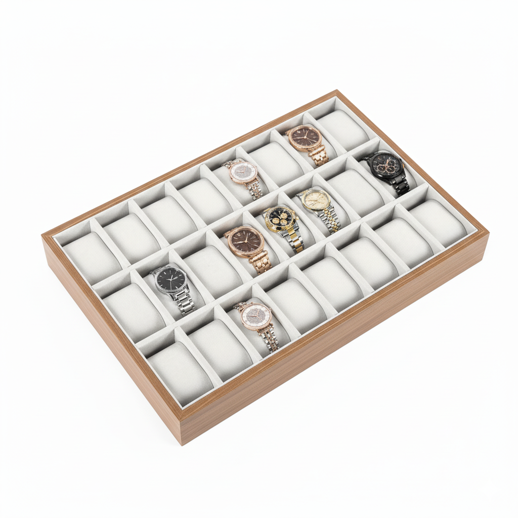 Coffret Présentoir Bois Pour Collection – 30 Compartiments