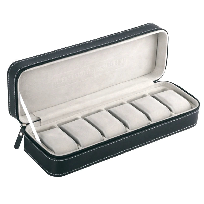 Coffret Zippé En Similicuir  – Rangement Luxe Noir