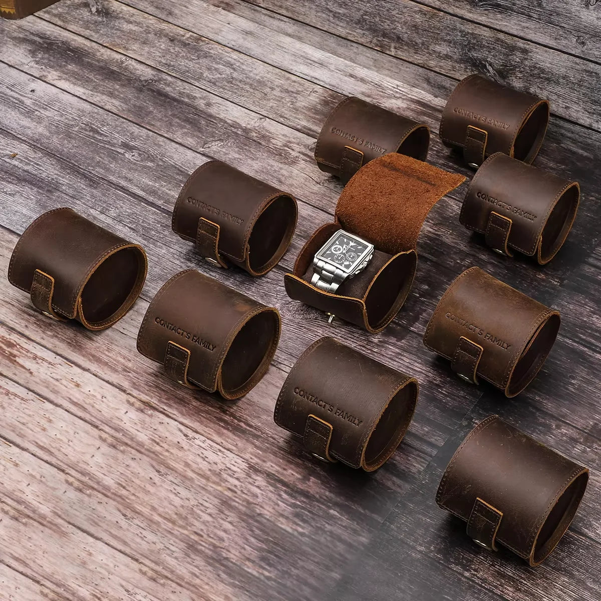 Etui À Montre En Cuir Véritable – Lot De 3 Pièces