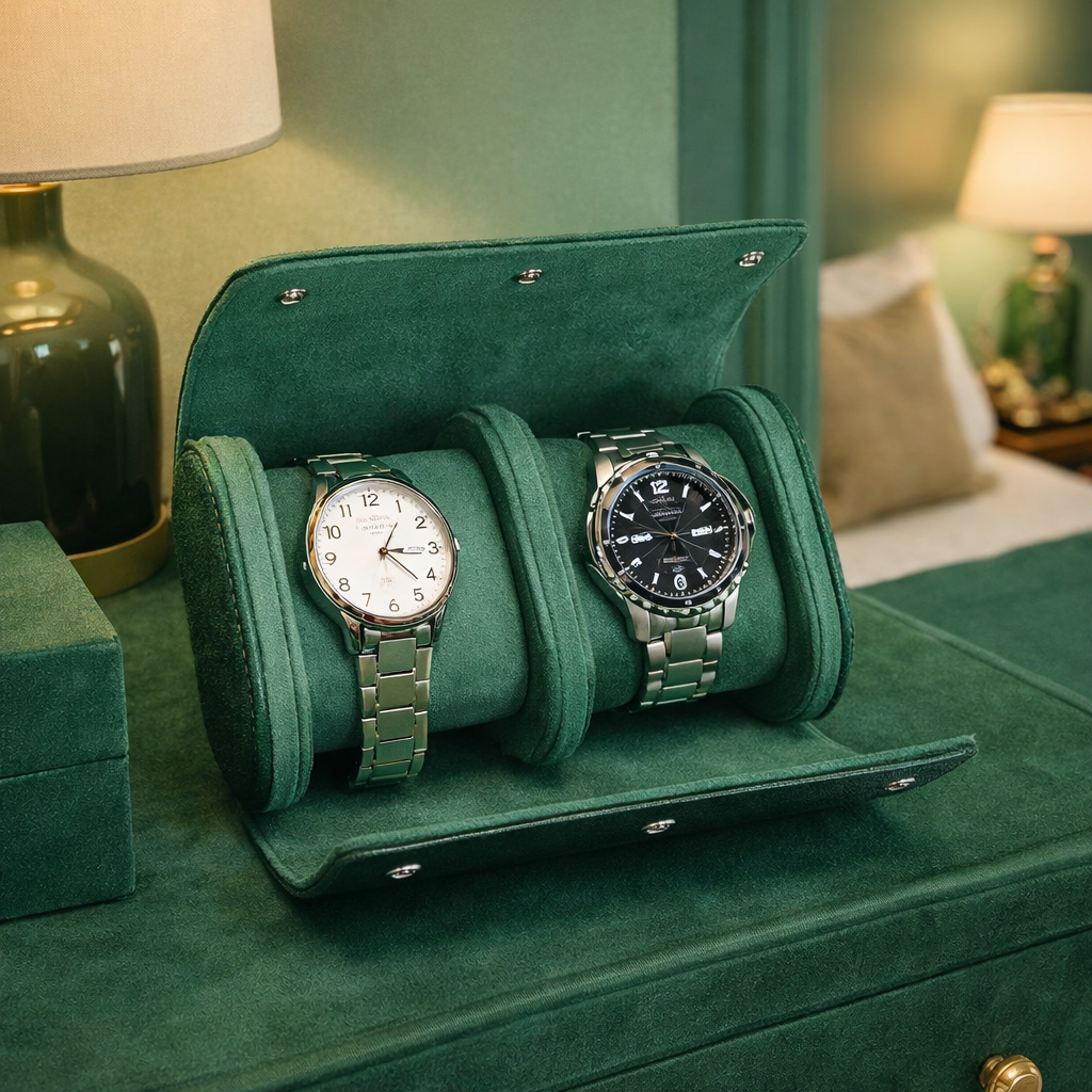 Étui Roulé en Cuir Pour Montres De Voyage – Finition Luxe
