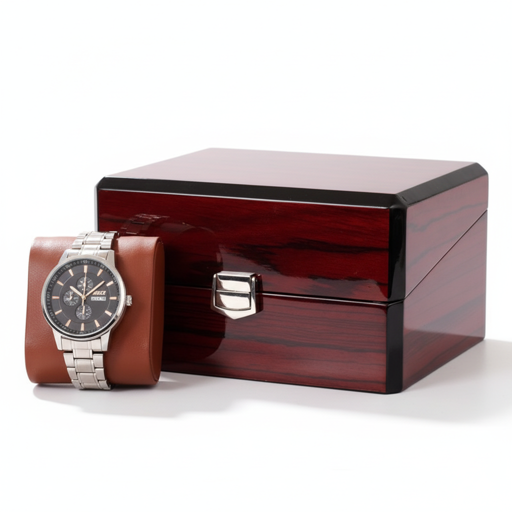 Coffret De Présentation Luxe En Bois Laqué – Finition Piano Noir