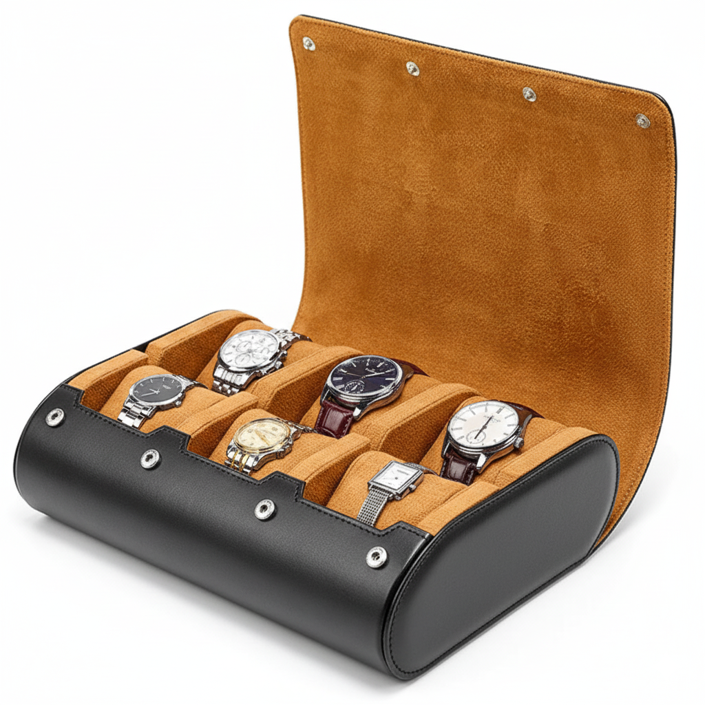 Coffret De Voyage Pour Montres – 6 Emplacements Stables Et Séparés