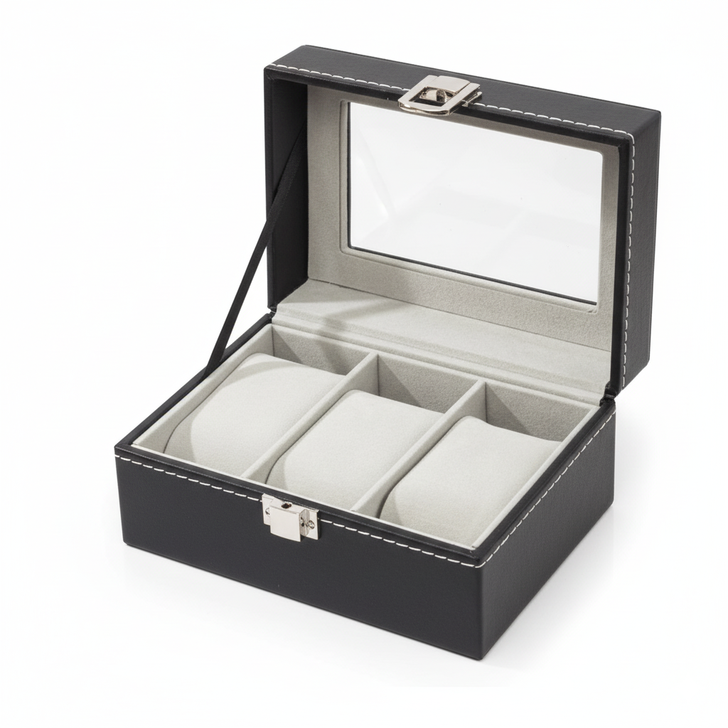 Boite Voyage En Cuir pour 3 Montres – Format Compact Élégant