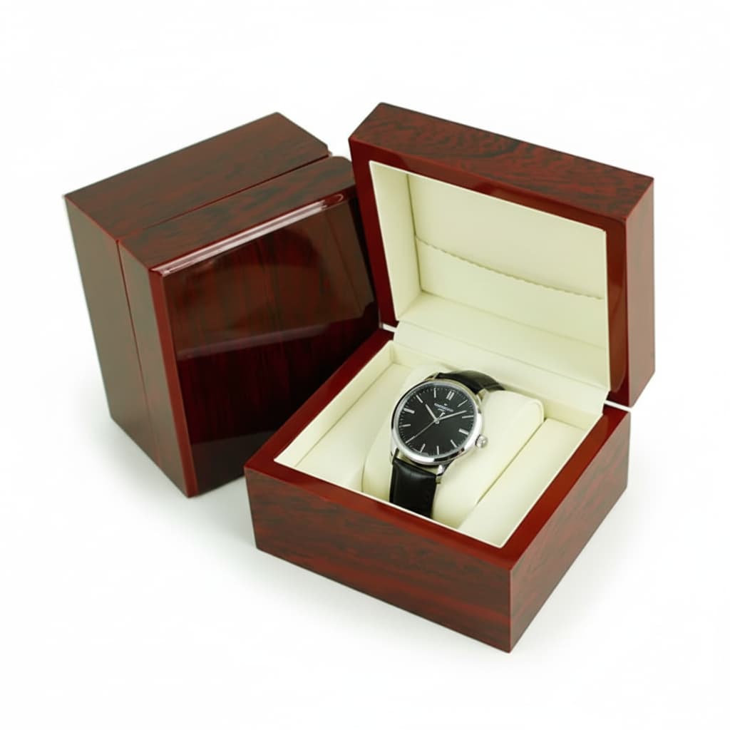 Boite À Montre En Bois De Bambou – Finition Antique & Intérieur PU