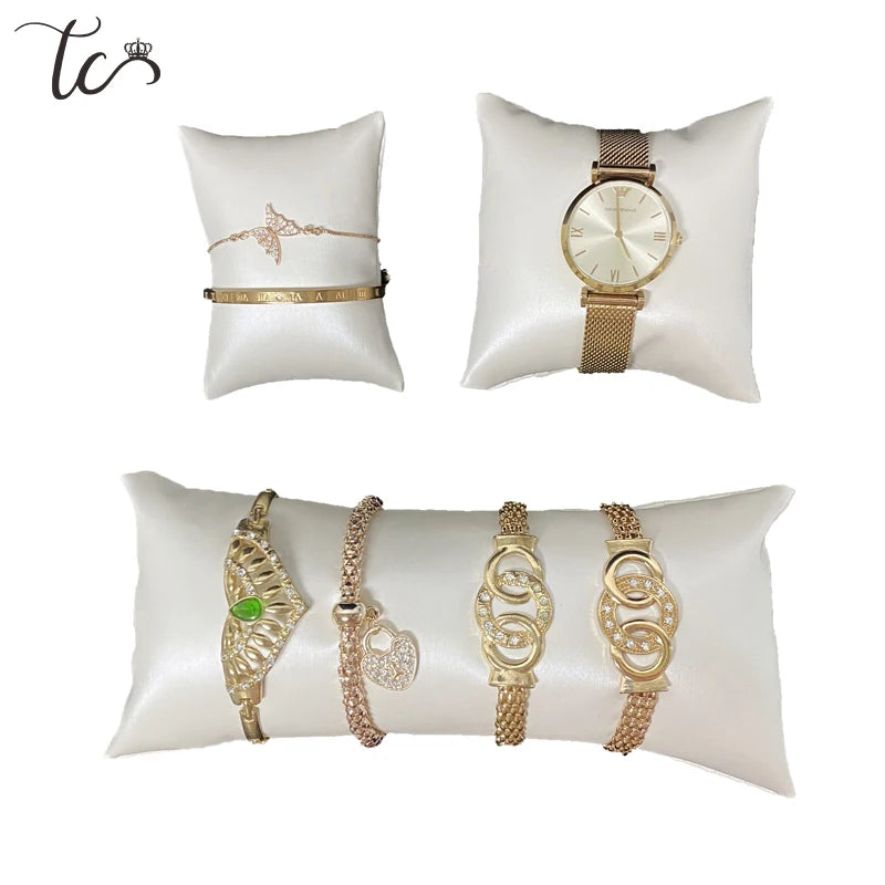 Coussin Présentoir Montre En Cuir PU Ivoire – Multi-Tailles